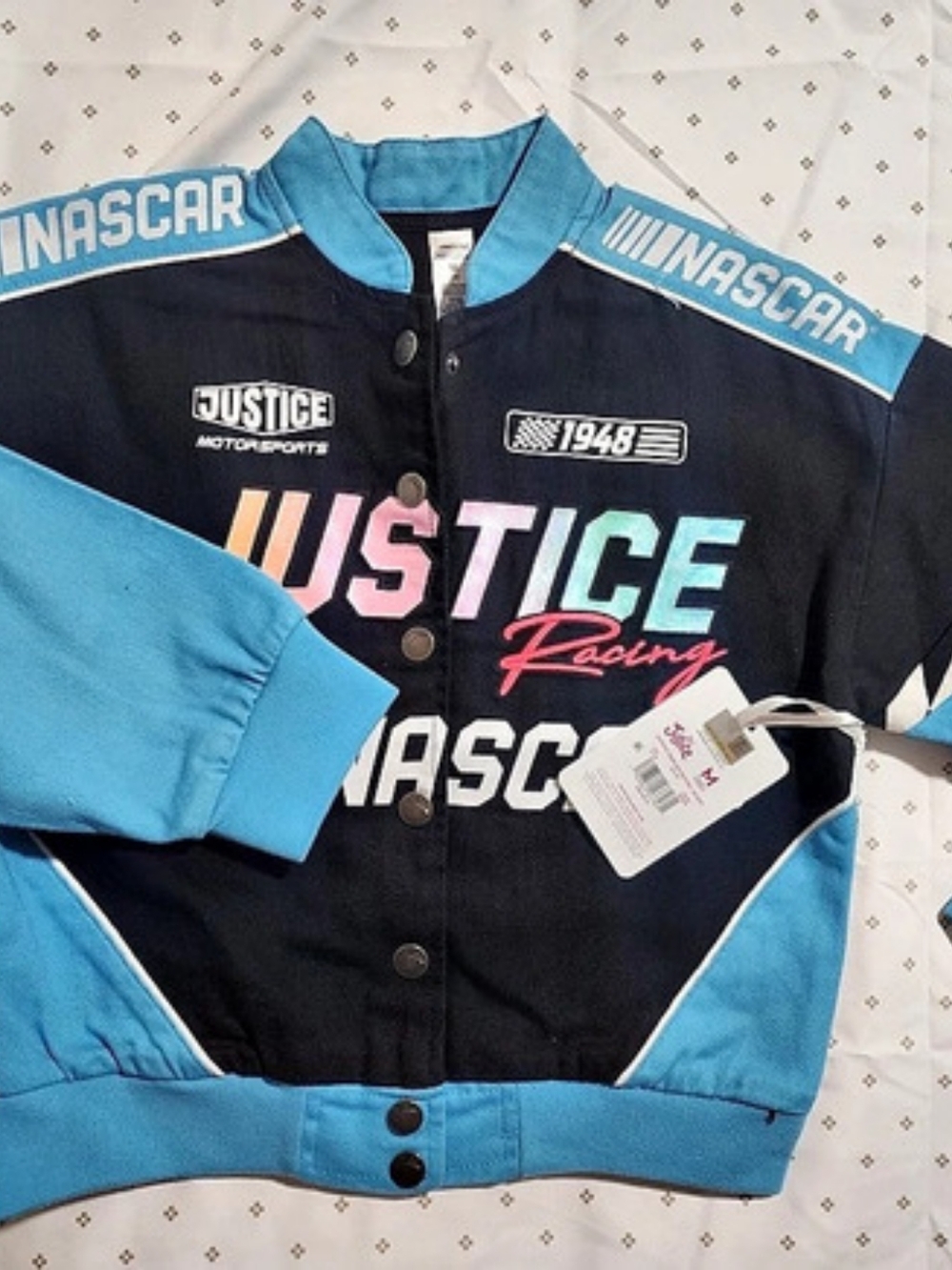 NASCAR Justice Racing Jacket Girls Medium NWT